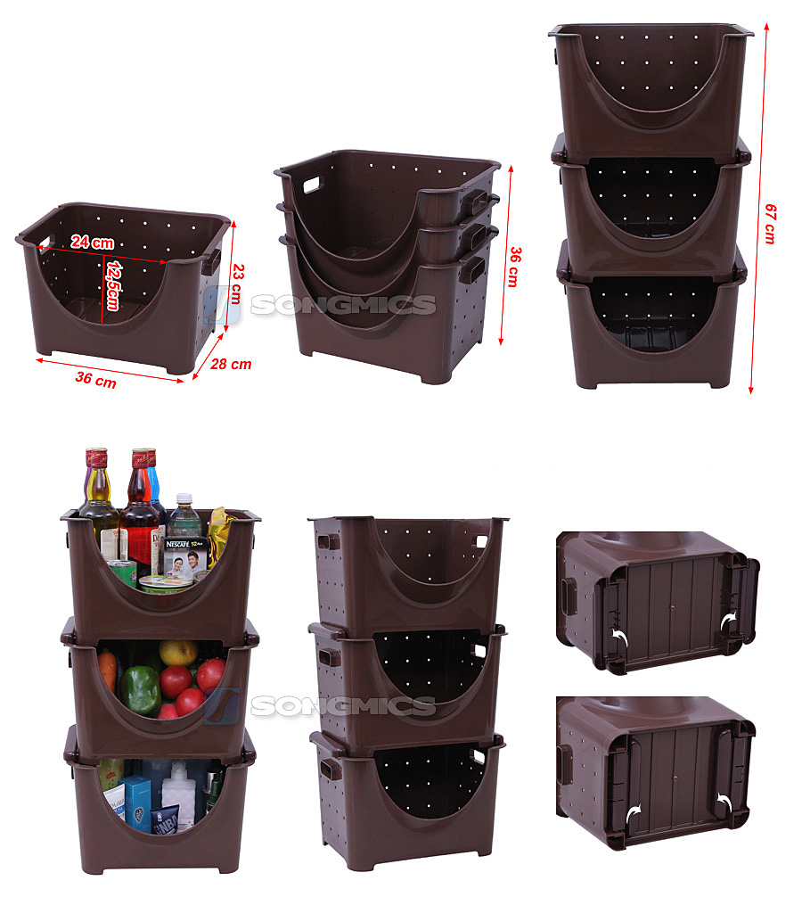 Storage Boxes Stackable Versatile Plastic Stack Box for Vegetable